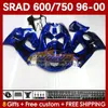 Motorcykelmässor för Suzuki Srad GSXR 750 600 CC 600cc 750cc 96-00 168no.31 GSXR750 GSXR-600 96 97 98 99 00 GSX-R750 GSXR600 1996 1997 1998 1999 2000 BODY FLAMS BLK