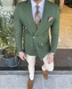 Męskie garnitury Blazery Dostosowane moda zielona męska sukienka ślubna dla mężczyzn Suknia Płoda Party Piłka Męska kurtka kurtka 230406