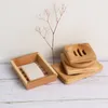 Portasapone Portasapone Scatola di scarico in bambù Vassoio Contenitore Piastra portaoggetti in legno per forniture da bagno