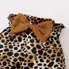 Rompers 3st Born Clothes Baby Girl Sets spädbarnsdräkt Ruffles Romper Top Bow Leopard Pants Born Toddler Clothing 230406