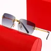 Hot Style Mens Solglasögon Kvinnor Designer Solglasögon Män Carti Glassar Man Fashion Luxury Brand Eyeglasses Outdoor Adumbral Eyewear With Box Rimless Solglasögon