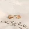Cluster Rings Double Fair Elegant Leaves Straw Feather For Women Cubic Zirconia Yellow Gold Color Career Gift Fashion Jewelry KAR348