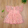 Girls Dresses Citgeett Summer Infant Baby Short Sleeves Mesh Dress Colorful Polka Dot Pattern Printing Ruffle Clothing 230406