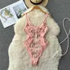 Nxy kvinnor fjäril broderi bodysuits transparent mesh camis jumpsuits franska underkläder snörning upp sexiga strandspel 230328