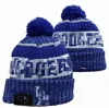 Dodgers Vailes Los Angeles La Bobble Hats Baseball Ball Caps 2023-24 Projektant mody Bułyn Hat Chunky Knit Faux PO Beanie Świąteczny sport sportowy kapelusz A15