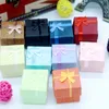 Uhrenboxen Cases 24PCS Fashion Ribbon Schmuckschatulle Multi Farben Ringe Boxen Ohrringe Anhänger Box 4x4x3cm Display Verpackung Geschenkbox 230404