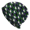 Bérets Bleu Vert Tartan Scottish Terrier Plaid Bonnet Femme Hip Hop Chapeau Tricoté Pour Femmes Hommes Automne Hiver Scottie Chien Bonnets Cap