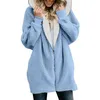 女性のパーカー冬の肥厚したフード付きスウェットシャツの女性ゆるい快適なカジュアルアウター女性の暖かいジッパーカーディガン