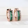 Серьги-кольца, классические женские маленькие круглые многоцветные серьги с кристаллами и квадратным камнем для женщин, розовое золото, ювелирные изделия для свадебной вечеринки