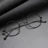 Solglasögon ramar Pure Titanium Small Round Glasses Frame Men Custom Myopia Recept Eglaslasses kvinnor japansk retro designer handgjorda
