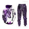 Tracksuits Animal 3D Tigre Impresso Homens Hoodies Calças Casuais Moletom Com Capuz Sweatpants 2 Pc Set 2023 Primavera Esporte Terno