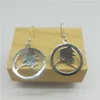 Dangle Earrings Fashion Simple Stainless Steel Map Earring Round Alaska Men And Women Jewelry