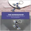 Keychains Lanyards L Blue Evil Eye Keychain Elephant Turkish Amet Nazar Bead Keyring Good Luck Blessing Charm For Home Car Bag Purse D Amufo