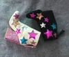 Stövlar Fashion Lightning Side Ladies Chunky Heel Boots Multi Colors Stars Patchwork Women Point Toe Glitter Ankle Boots Knight Boots T231106