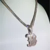 Mode smycken 925 Sterling Silver Chain Hip Hop Initial "B" Pendant Mens Necklace Custom VVS Moissanite Pendant
