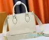 On The Go East West Onthego PM Monograms Reverse Canvas Tote Bag with Round Coin Wallet Designer Luxury Handbag Shoulder