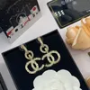 Marque Designer Channel Boucles d'oreilles Stud pour femmes plaqué or 18 carats 925 lettres d'aiguille en argent géométrique ronde strass perle boucle d'oreille bijoux de fête de mariage