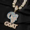 Hip Hop Retro Gold Silver Goat Pendant Necklace Cool Men Gift Full 5A Zircon 18k Real Gold Plated Jewelry