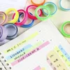 Roll/set vattentät transparenta klistermärken Candy Color Index Tabs Tejer Marker Stickers Stationery School Office Supplies