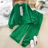 Kledingsets Kinderen Meisjes Herfst Lange Mouw Kleding Sets Groen Tops + Broek 2 STKS Outfits Kleding Voor Meisjes Jaar oude Kinderkleding