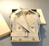 Nowy designerski damski płaszcz luksusowy płaszcz Moda Moda klasyczny brytyjski styl Khaki średniej długości kurtka płaszczowa z płaszczem z płaszczem z paskiem ponadwymiarowe Treches 4xl