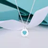 قلادة Tiffanybead Tiffanyjewelry desginer جديدة T Round Cake Monamel Love Necklace for Women CNC Steel Design Small and Popular