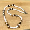 Chains Bohemian Hawaii Puka Natural Shell Agate Necklace Irregular Chip Summer Beach Gift