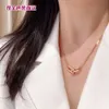 Tiffanylris ecklace Seiko Edition T Family Подкова Ожерелье с двойным кольцом Стерлинговое серебро 925 пробы Толщина 18-каратной шейной цепочки U-образная цепочка с крестообразным воротником Женские украшения