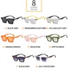 نظارة شمسية رجعية مربعة مربع أزياء مصمم العلامة التجارية الوردي الظلال الخضراء UV400 رجال يتجهون على تباين ألوان نظارات الشمس