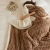 毛布冬の暖かい毛布180x200cm北ヨーロッパスタイルのポリエステルフリースソリッドチェック柄スローソファキッズベッド