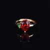 Cluster Rings Pigeon Blood Ruby Drop-Shaped Ring 18K Yellow Gold Tourmaline Treasure Opening Adjustable RingCluster ClusterCluster