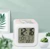 Uttrycka! Värmeöverföring Smart Square Alarm Clocks Thermal Sublimation på tre sidor Rainbow Light LG21