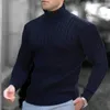 Męskie swetry 2023 Mężczyzn T Shirt Silny kolor SWETER Turtleeck Długie rękaw Casual Undershirt Przytulny streetwear wypoczynek Camisetas S-5xl