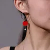 Hoop kolczyki marka prawdziwe luksusowe prawdziwe klejnoty słodkowodne perły okrągłe twarz Small 925 Srebrna Czerwona Moda Temperament Kobiet Summe