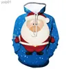 Moletom Com Capuz Masculino 2024 Árvore de Natal Xmas Santa Snowman Claus Hoodie Homens Outono Inverno Impressão 3D Pulôver Moletom Plus Size Streetwear RoupasL231107