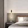 Lampe minimaliste moderne restaurant de luxe bar noir or cylindrique avant décoration créative chevet lustre en cristal lumières LED