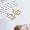 Stud réel 18 k or femme boucles d'oreilles boucles d'oreilles inhabituelles tendance Piercing petit cristal Vintage manchettes d'oreille pour fête bijoux pour femmes YQ231107