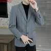 Men's Suits DYB&ZACQ Autumn/winter Plaid Tweed Suit Jacket Stylish Casual Black Oversize Office Professional