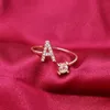 A-Z Brief Goud Kleur Metalen Verstelbare Opening Paar Ringen Initialen Naam Alfabet Vrouwelijke Creatieve Vinger Trendy Party Jewelry2950