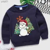 Sweats à capuche pour hommes Sweatshirts Noël Bonhomme de neige Imprimer Sweat à capuche Enfants Long Sle Noël Pull Dessin animé Anime Y2k Sudaderat Drôle Noël Filles Garçons SweatshirtL231107