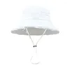 Bérets Chapeau de seau anti-UV pour adultes avec badge en alliage Casquette de pêcheur de sports de plein air pour femmes adolescentes Casual Summer Sunscreen Dropship