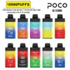 POCO BL 10000 Bladerdeeg Wegwerp e-sigaretten Vape-pen met luchtstroomregeling Oplaadbare 650 mAh batterij Mesh Coil 20 ml Voorgevuld 0% 2% 5% Pod Big Vapor Kit