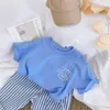 Clothing Sets Summer Children Clothes Baby Boys Girls Short Sleeve T-shirts Striped Pants 2Pcs Korean Style Casual Loose Kids T Shirts