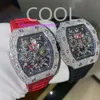 Lüks Moissanite Diamond Watch Buzlu Out Watch Designer Mens Erkekler İçin İzle Yüksek kaliteli montre otomatik hareket saatleri orologio. Montre de Luxe I21