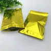 200Pcs Resealable Gold Aluminum Foil Packing Bags Valve locks with a zipper Package For Dried Food Nuts Bean Packaging Storage Bag Vertl