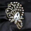 Broches SKEDS luxe femmes grande fleur strass Vintage exquis brillant Boutique décoration cristal broches accessoires en gros