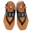 Fashionable designer sandals cork flat bottoms fashionable summer the most popular beach classic womens slippers