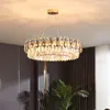 Lâmpadas pendentes Sala de jantar de luxo Oval E14 Luzes LED Placa Lâmpada de aço de aço de ouro K9 Luminárias de cristal luminárias penduradas