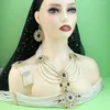 Collana orecchini set Neovisson Marocco moda stile oro colore perla caftano cintura perline braccialetto di cristallo regalo nuziale