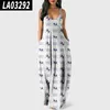 Casual Dresses Women's Party Blue Butterfly Print ärmlös Sexig Summer Long Pullover Dress Woman Clothes Suspenders Robe Vestidocasual